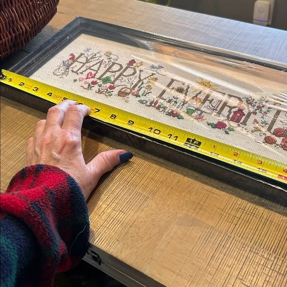 Framed 'Happy Everything' Cross-Stitch Art (New) - Picture 10 of 14